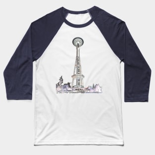 Seattle Space Needle edges Baseball T-Shirt